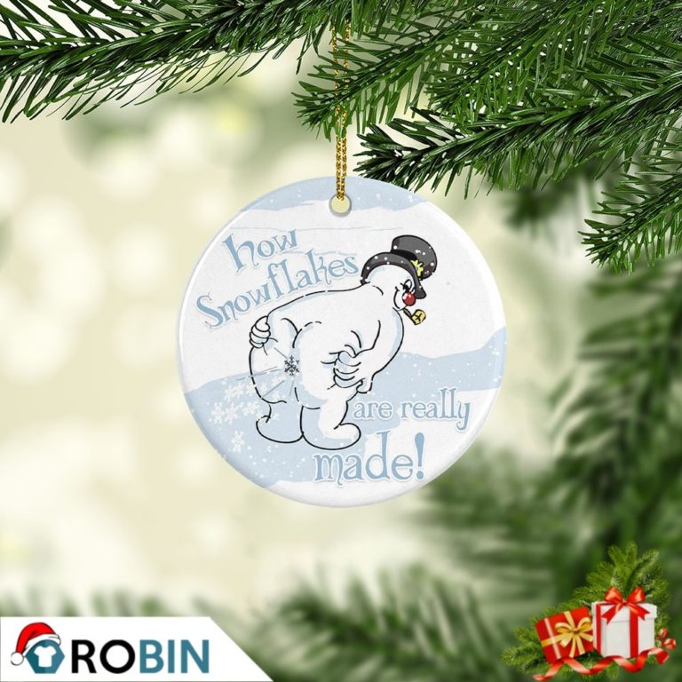 How Snowflakes Are Really Made Funny Snowman Ornament Snowflake Maker Christmas Decorations