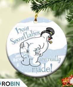 How Snowflakes Are Really Made Funny Snowman Ornament Snowflake Maker Christmas Decorations