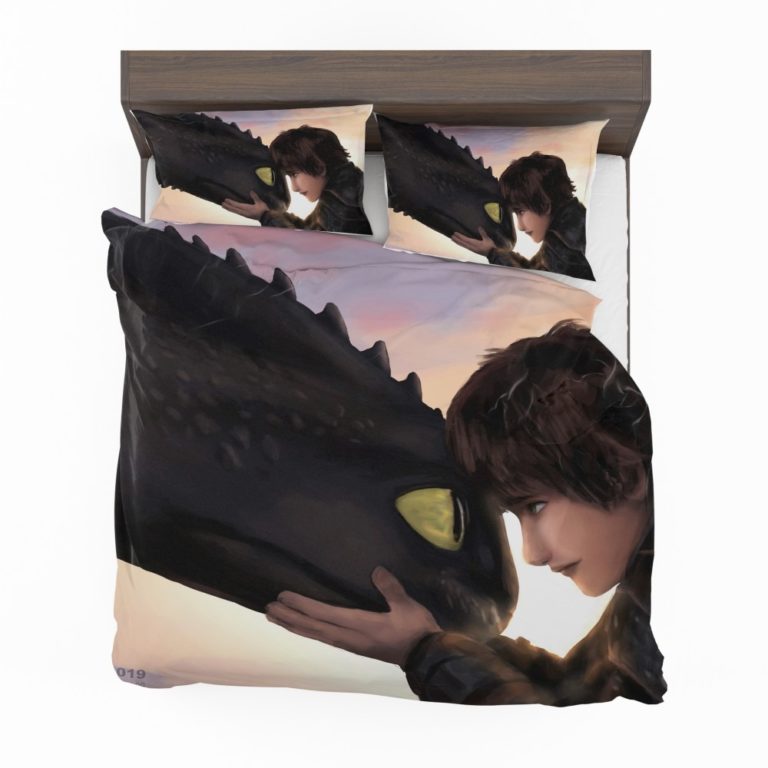 How To Train Your Dragon Movie Hiccup Toothless Bedding Set (Duvet cover and Pillow Case)