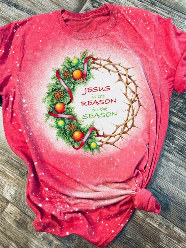 Jesus Is The Reason For The Reason Bleached T-Shirt