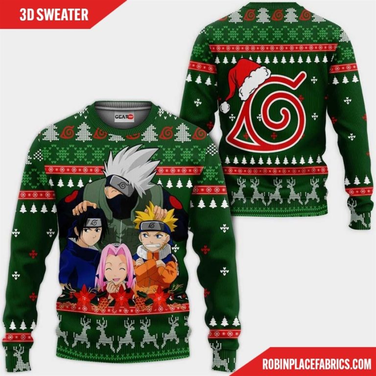 Kakashi Team 7 Ugly Christmas Sweater Custom Naruto Anime Xmas Gifts