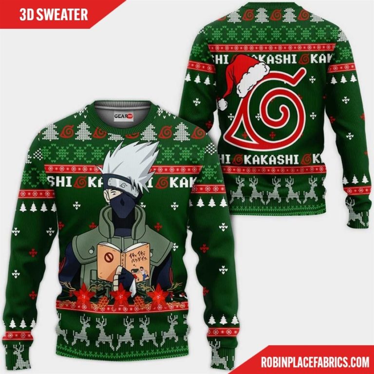 Kakashi Ugly Christmas Sweater Custom Naruto Anime Xmas Gifts