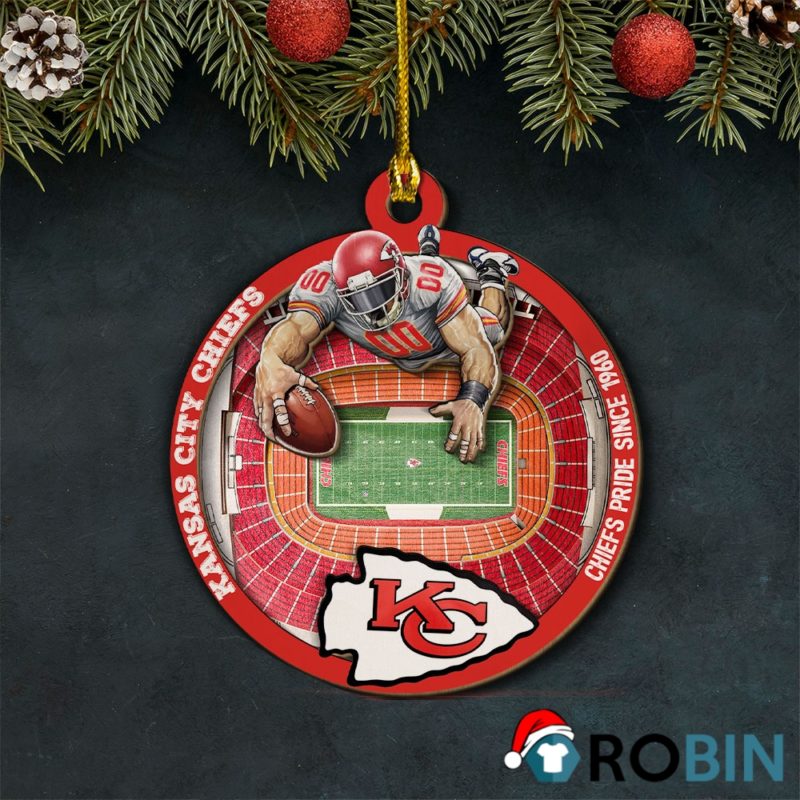 Kansas City Chiefs Mascot 2 Layered Wood Christmas Ornament ...