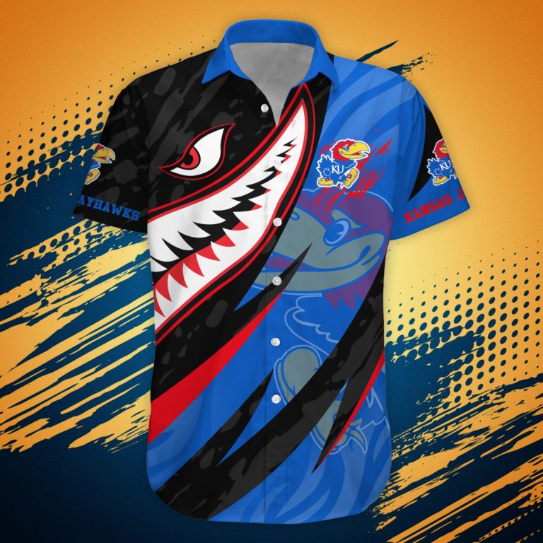 Kansas Jayhawks NCAA Hawaii Shirt Shark Summer Hawaii Style