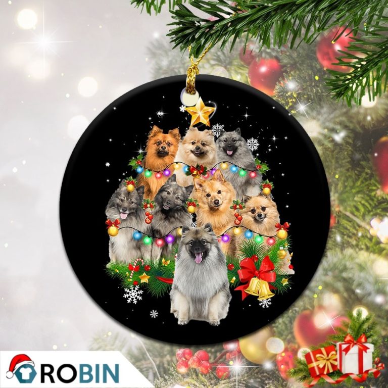 Keeshond Christmas Tree Lights Christmas Ornament