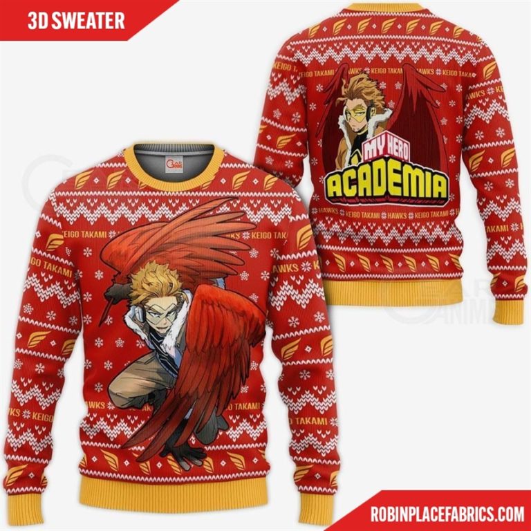 Keigo Takami Hawks Ugly Christmas Sweater My Hero Academia Xmas