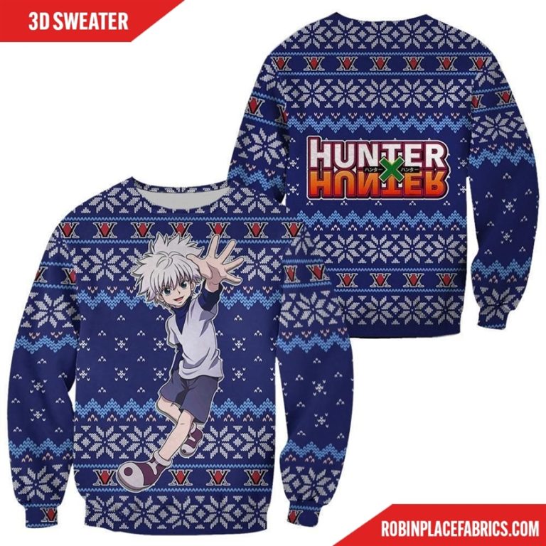 Killua Ugly Christmas Sweater Hunter X Hunter Anime Xmas Gift Custom Clothes