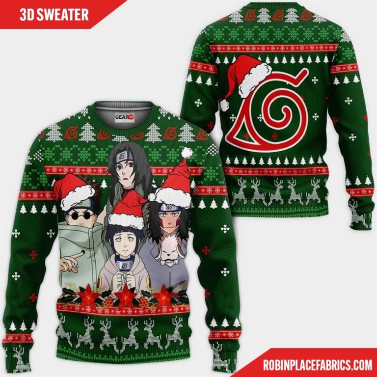 Konoha Team 8 Ugly Christmas Sweater Custom Naruto Anime Xmas Gifts