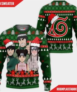 Konoha Team Guy Ugly Christmas Sweater Custom Naruto Anime Xmas Gifts