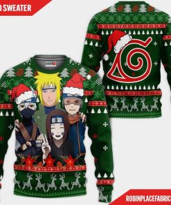 Konoha Team Minato Ugly Christmas Sweater Custom Naruto Anime Xmas Gifts