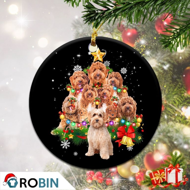 Labradoodle Christmas Tree Lights Christmas Ornament