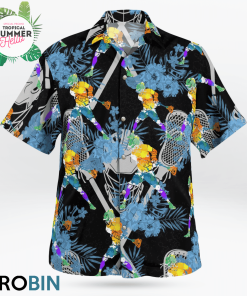 Lacrosse Hawaiian Shirts, Casual Button Down Short Sleeve Shirt