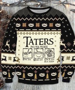 Lord Of The Rings Taters Potatoes Black Ugly Christmas Sweater Lord Of The Rings Taters Potatoes Black Ugly Christmas Sweater