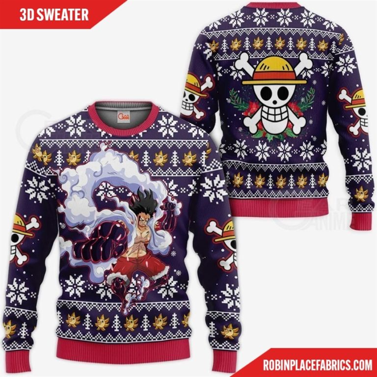 Luffy Gear 4 Ugly Christmas Sweater One Piece Anime Xmas