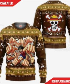 Luffy Gomu Gomu Ugly Sweater Xmas One Piece Anime Chrismast