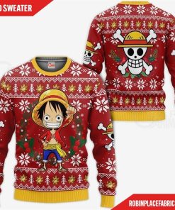 Luffy Ugly Christmas Sweater One Piece Anime Xmas