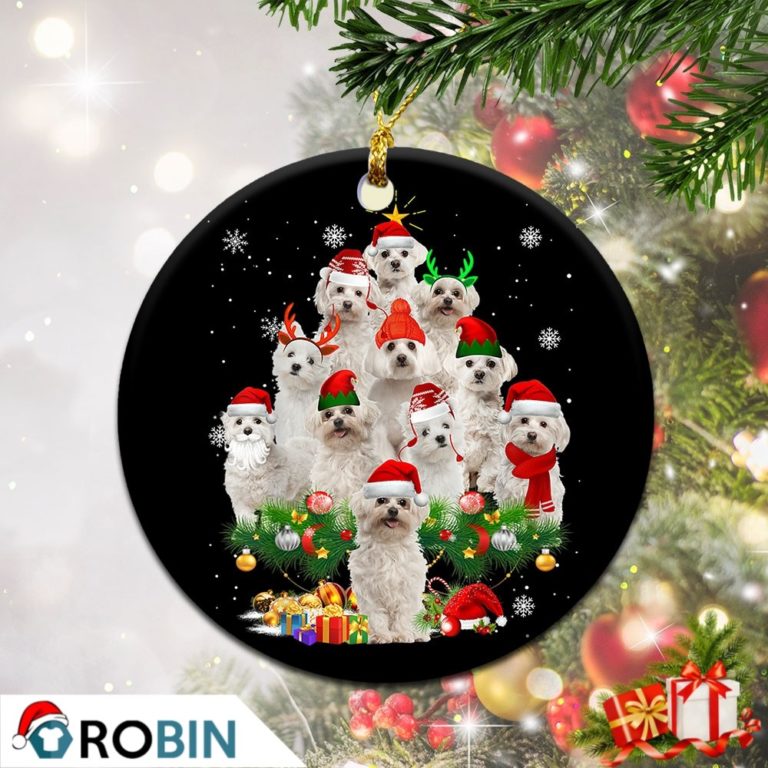 Maltese Christmas Tree Lights Christmas Ornament