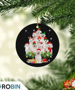 Maltese Christmas Tree Lights Christmas Ornament