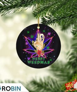 Marijuana Christmas Cannabis Leaf Merry Weedmas 420 Weed Ornament