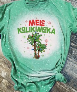 Mele Kalikimaka Christmas Bleached T-Shirt