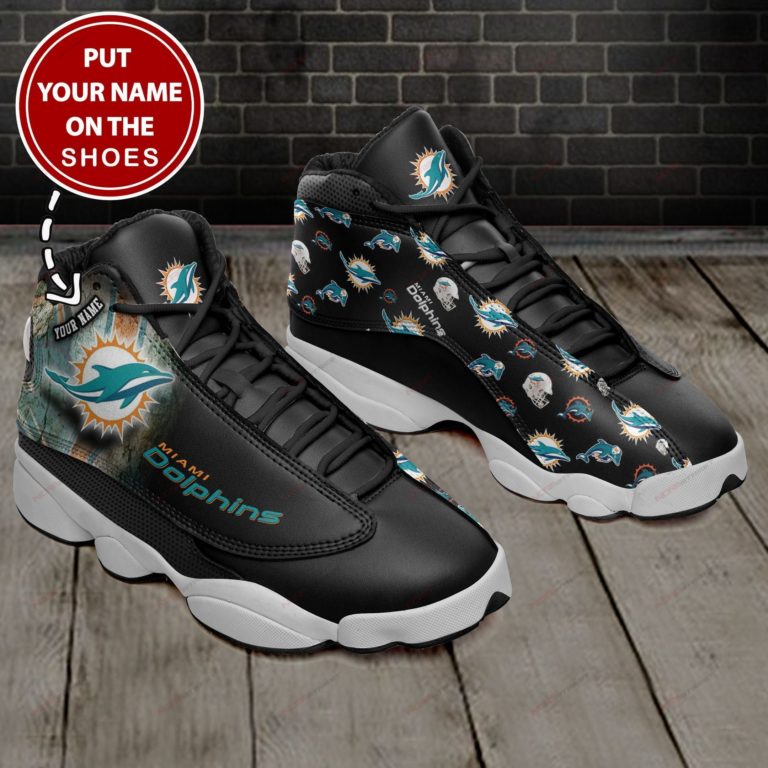 Miami Dolphins Football Personalized Air JD13 Sneakers