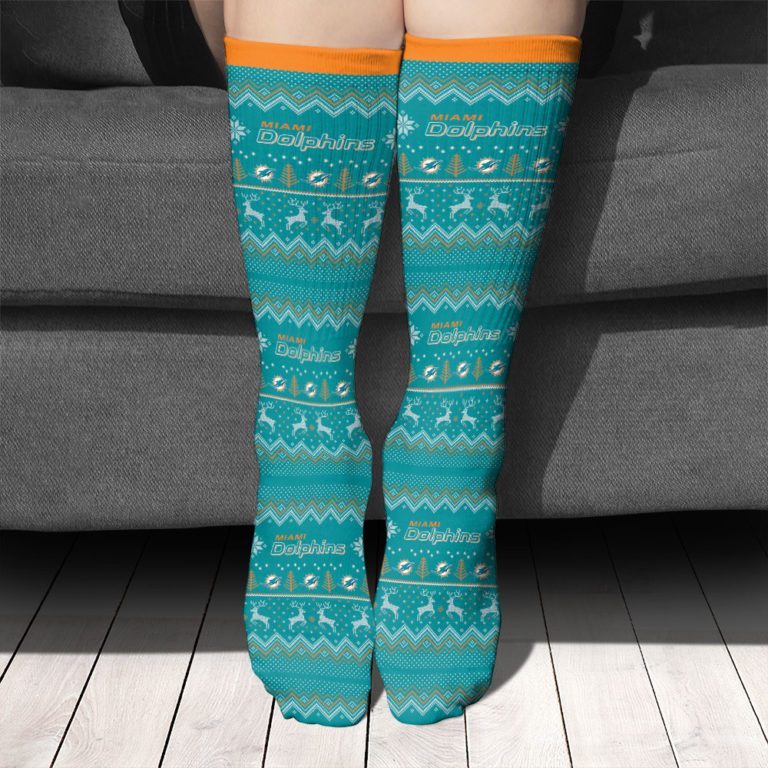 Miami Dolphins Football Socks