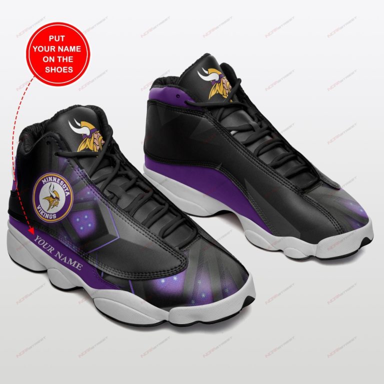 Minnesota Vikings Personalized Air Jordan 13 Sneakers