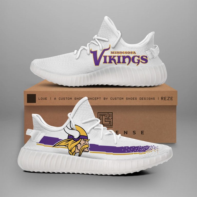 Minnesota Vikings Yeezy Boost White Sneakers