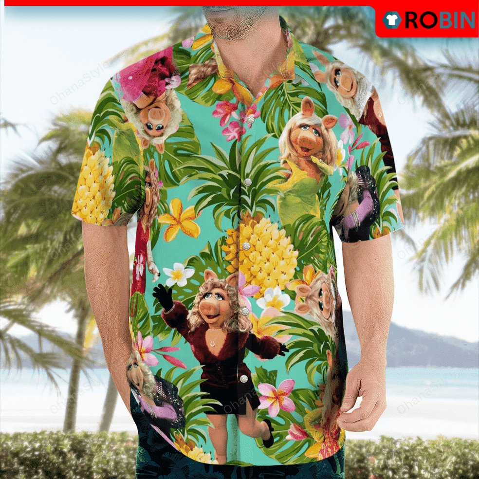 Miss Piggy Aloha Shirt, Casual Button Down Shirt - RobinPlaceFabrics