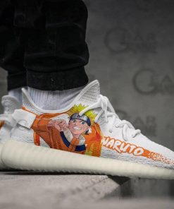 Naruto Anime Naruto Uzumaki Yeezy Boost White Sneakers
