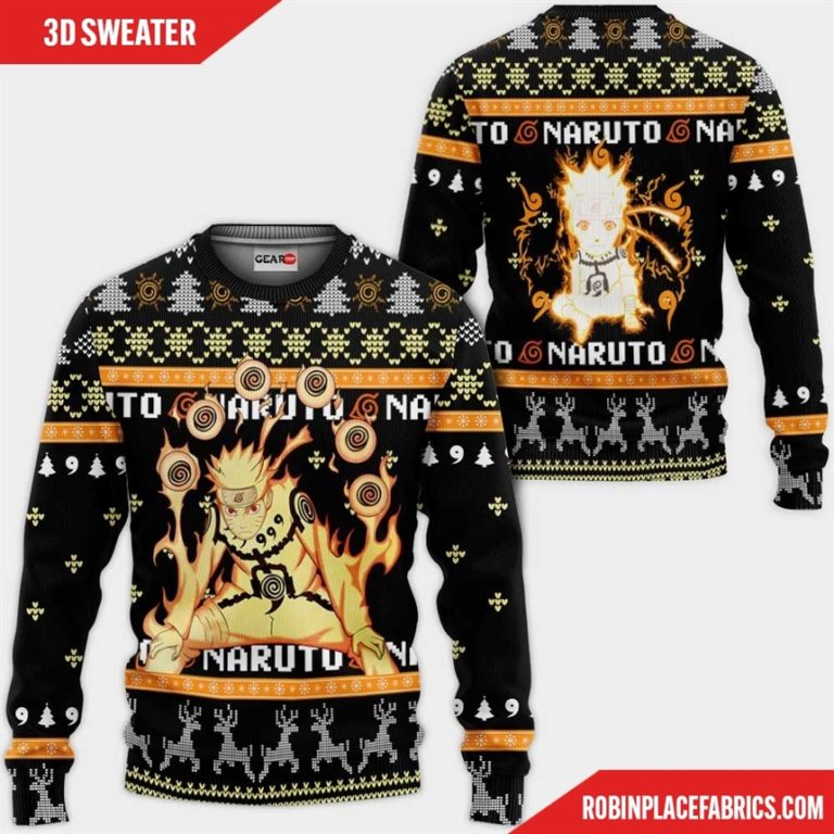 Naruto Bijuu Ugly Christmas Sweater Custom Naruto Anime Xmas Gifts