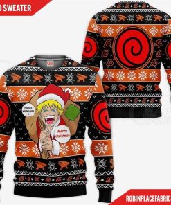 Naruto Ugly Christmas Sweater Badge Uzumaki Clan Custom Xmas Gift VA09