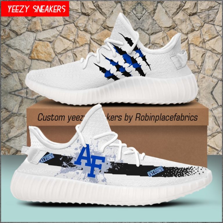 NCAA Air Force Falcons Yeezy Boost White Sneakers
