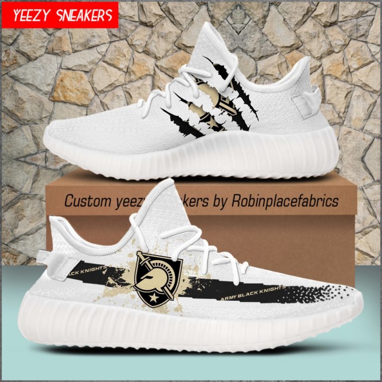 NCAA Army Black Knights Yeezy Boost White Sneakers