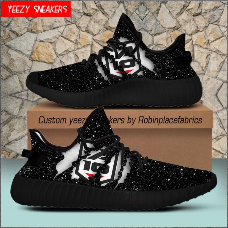 NCAA Atlantic 10 Gear Yeezy Boost Black Sneakers