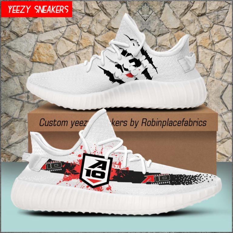 NCAA Atlantic 10 Gear Yeezy Boost White Sneakers