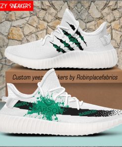 NCAA Babson Beavers Yeezy Boost White Sneakers