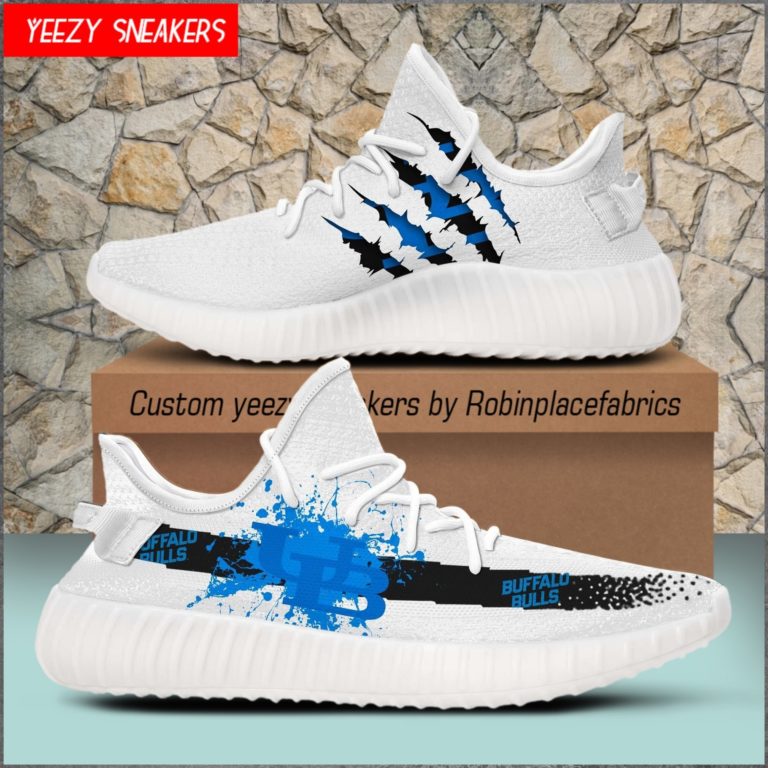 NCAA Buffalo Bulls Yeezy Boost White Sneakers