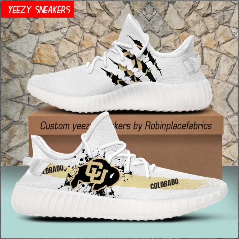 NCAA Colorado Buffaloes Yeezy Boost White Sneakers