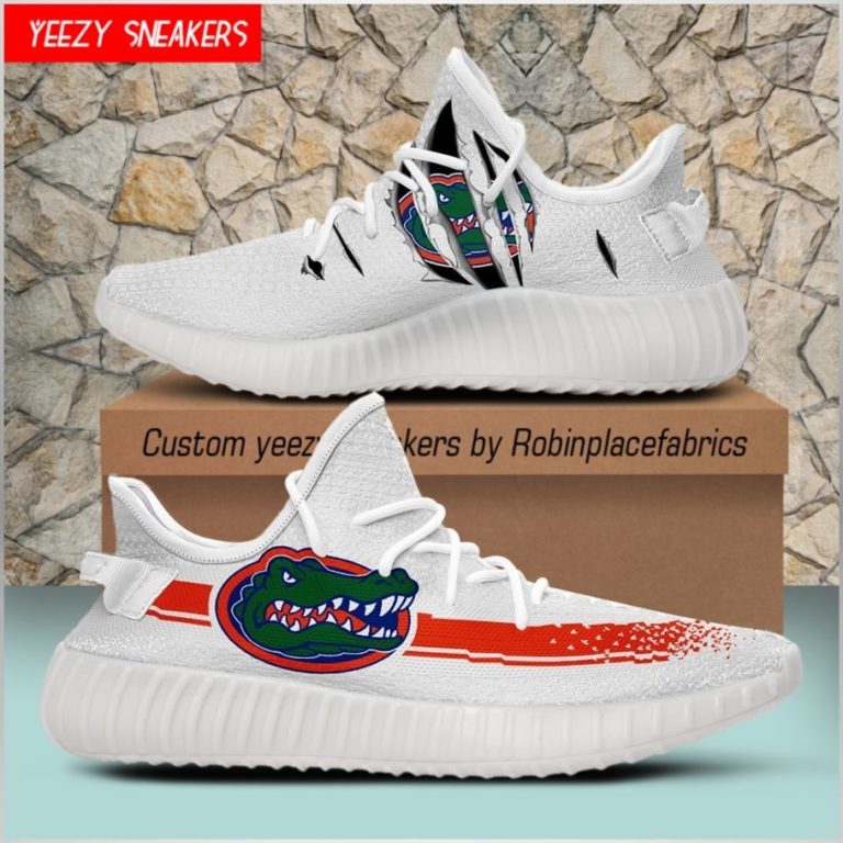 NCAA Florida Gators Yeezy Boost White Sneakers