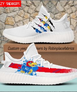 NCAA Kansas Jayhawks Yeezy Boost White Sneakers