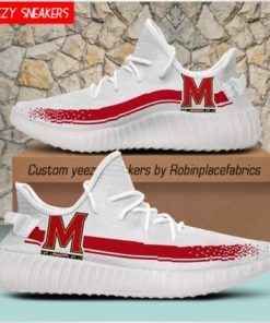 NCAA Maryland Terrapins Yeezy Boost White Sneakers