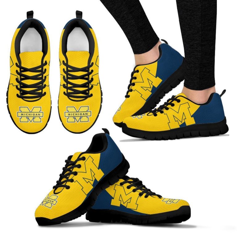 NCAA Michigan Wolverines Breathable Running Shoes RBSNK211
