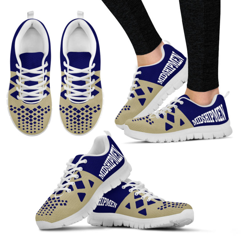 NCAA Navy Midshipmen Breathable Running Shoes RBSNK214