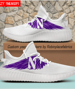NCAA Northwestern Wildcats Yeezy Boost Sneakers