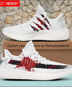 NCAA Oklahoma Sooners Yeezy Boost White Sneakers