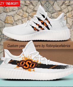 NCAA Oklahoma State Cowboys Yeezy Boost White Sneakers