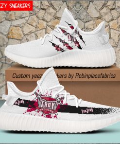 NCAA Troy Trojans Yeezy Boost White Sneakers