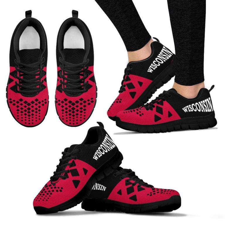 NCAA Wisconsin Badgers Breathable Running Shoes RBSNK214