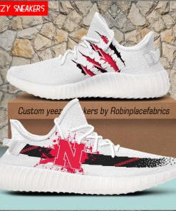 Nebraska Cornhuskers Yeezy Boost White Sneakers